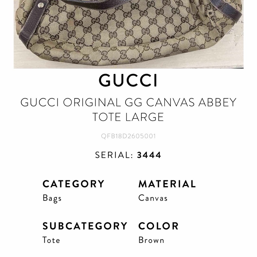 Gucci Beige and Brown Canvas Tote